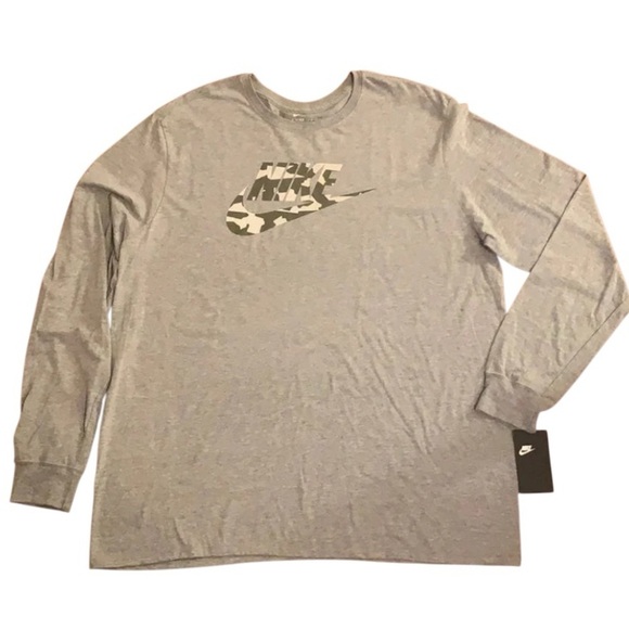 NIKE Tee Camouflage Swoosh Long Sleeve T-Shirt Men’s XXL NWT - Picture 1 of 7
